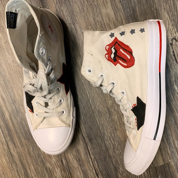 painted white converse